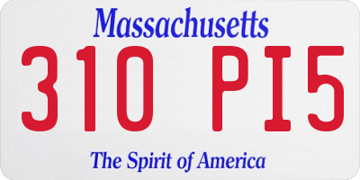 MA license plate 310PI5