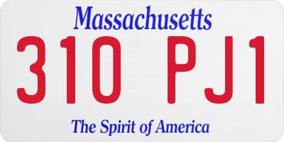 MA license plate 310PJ1