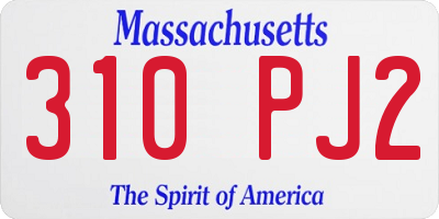 MA license plate 310PJ2