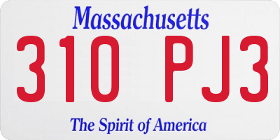 MA license plate 310PJ3