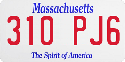 MA license plate 310PJ6