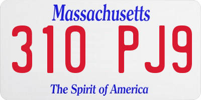 MA license plate 310PJ9