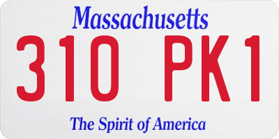 MA license plate 310PK1