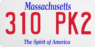 MA license plate 310PK2
