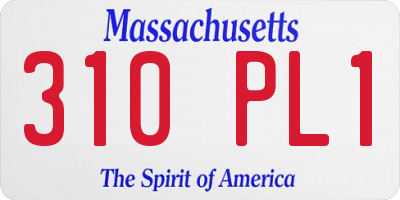 MA license plate 310PL1