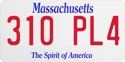 MA license plate 310PL4