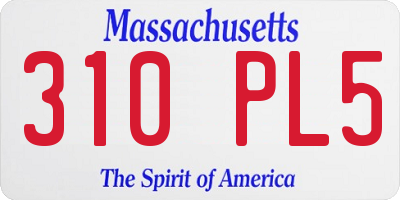 MA license plate 310PL5