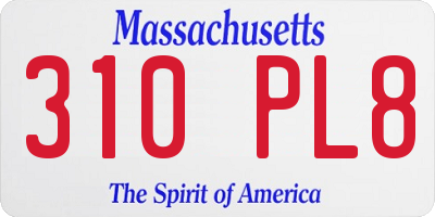 MA license plate 310PL8