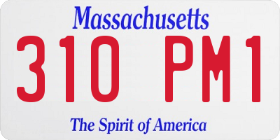MA license plate 310PM1