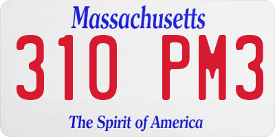 MA license plate 310PM3