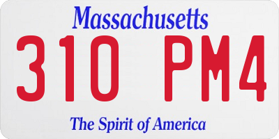 MA license plate 310PM4