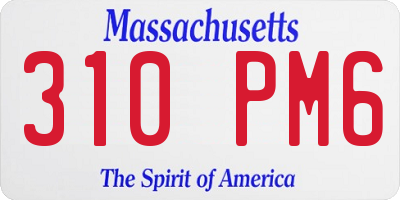 MA license plate 310PM6