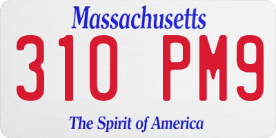 MA license plate 310PM9