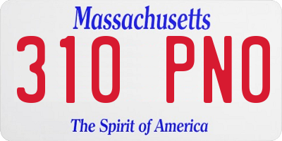 MA license plate 310PN0