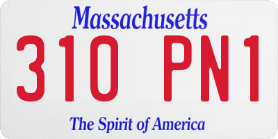 MA license plate 310PN1