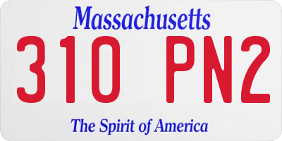 MA license plate 310PN2