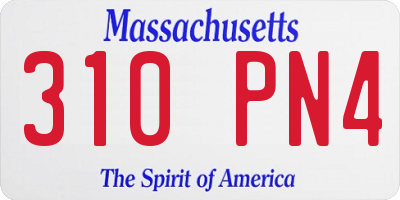 MA license plate 310PN4