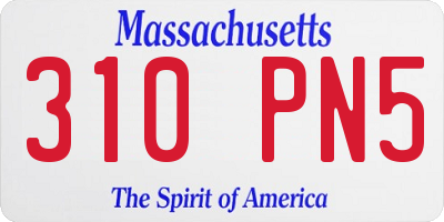 MA license plate 310PN5