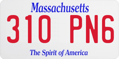 MA license plate 310PN6