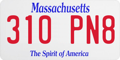 MA license plate 310PN8