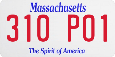 MA license plate 310PO1
