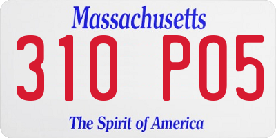 MA license plate 310PO5