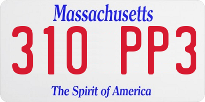 MA license plate 310PP3