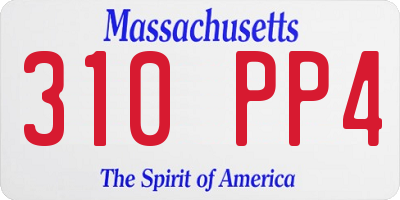 MA license plate 310PP4