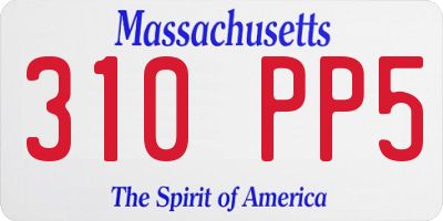 MA license plate 310PP5