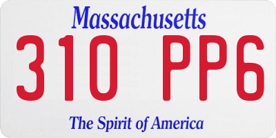 MA license plate 310PP6