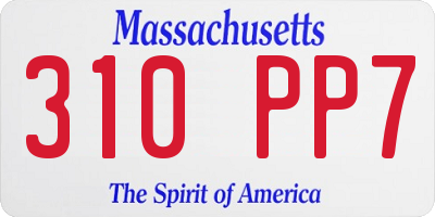 MA license plate 310PP7