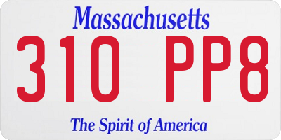 MA license plate 310PP8