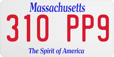 MA license plate 310PP9