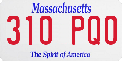 MA license plate 310PQ0