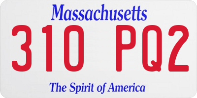 MA license plate 310PQ2