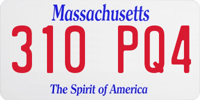 MA license plate 310PQ4