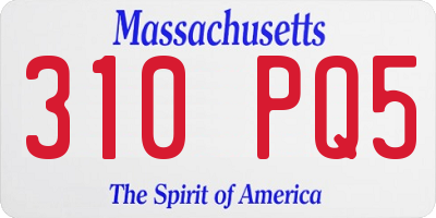 MA license plate 310PQ5