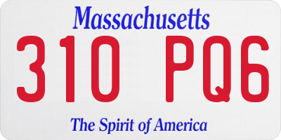 MA license plate 310PQ6