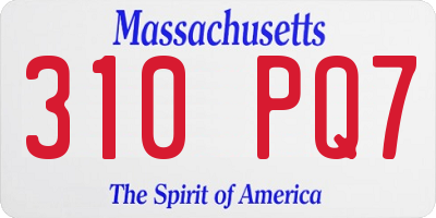 MA license plate 310PQ7