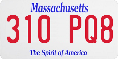 MA license plate 310PQ8