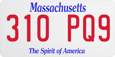 MA license plate 310PQ9