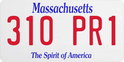 MA license plate 310PR1