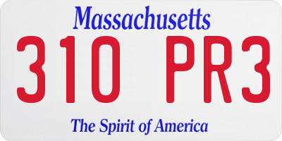 MA license plate 310PR3