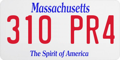 MA license plate 310PR4