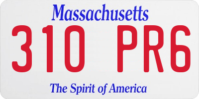 MA license plate 310PR6