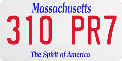 MA license plate 310PR7