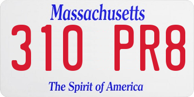 MA license plate 310PR8