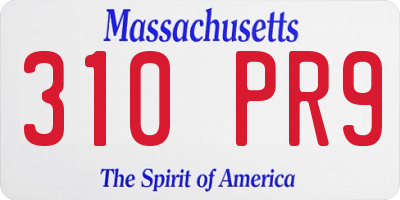 MA license plate 310PR9