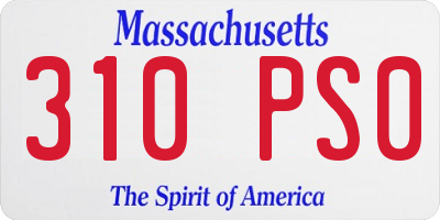 MA license plate 310PS0