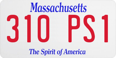 MA license plate 310PS1